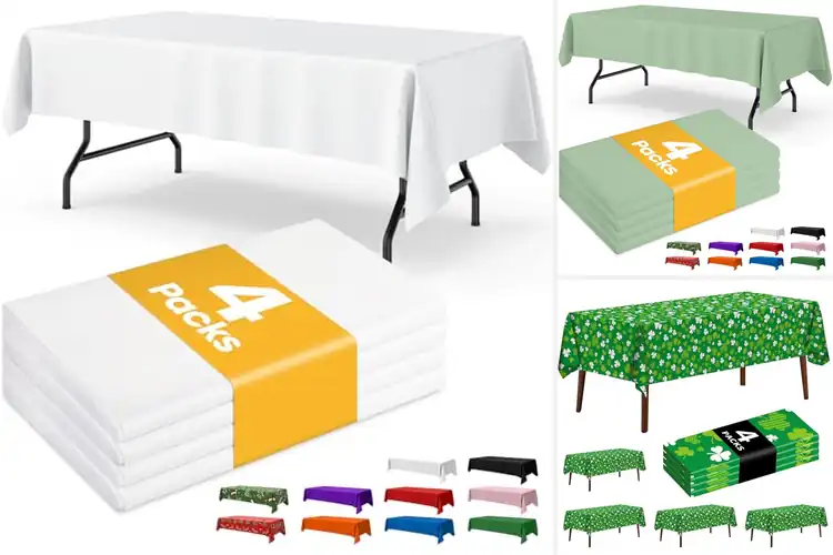 Detailed view of Best 4-Pack Disposable Tablecloth Sets