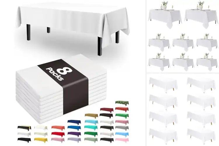Detailed view of 10 Best 8-Pack Tablecloths: Easy Setup & Durable for Gatherings