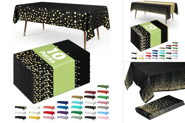 Detailed view of 10 Best Black And Gold Tablecloths: Elevate Events Effortlessly