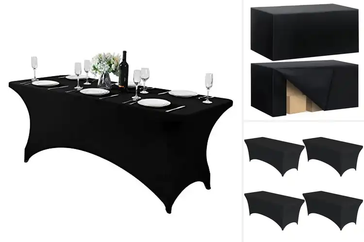 Detailed view of Best Black Fitted Table Covers For Events