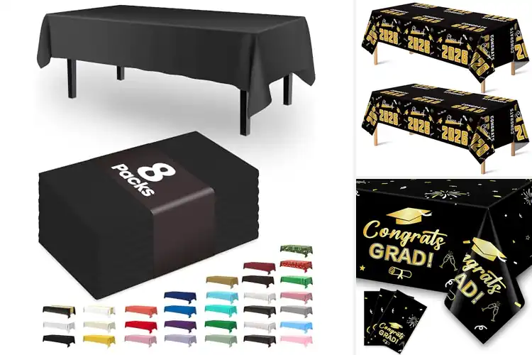 Detailed view of Best Black Graduation Tablecloths