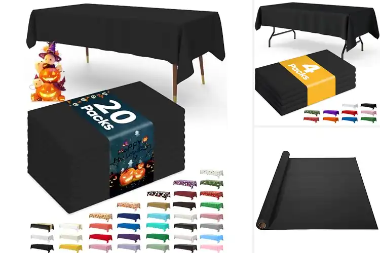 Detailed view of 10 Best Black Plastic Tablecloths for Easy Cleanup