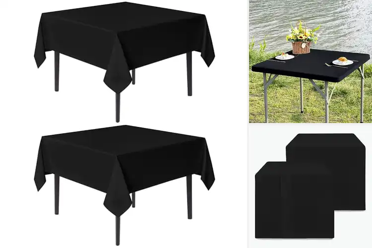 Detailed view of Best Black Table Cover Squares