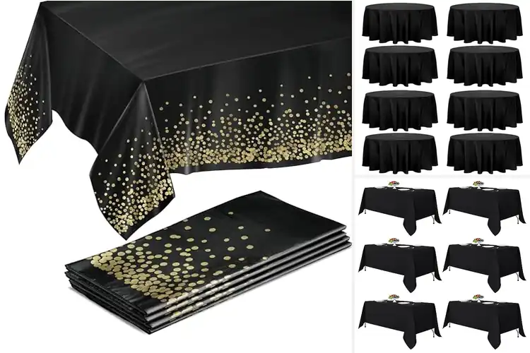 Detailed view of Best Black Table Covers For Weddings
