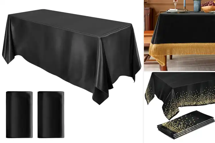 Detailed view of Best Black Tablecloths For Elegant Decor
