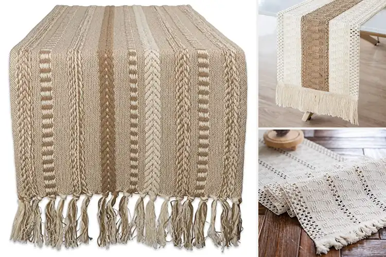 Detailed view of Best Boho Rustic Table Runner For Farmhouse Decor