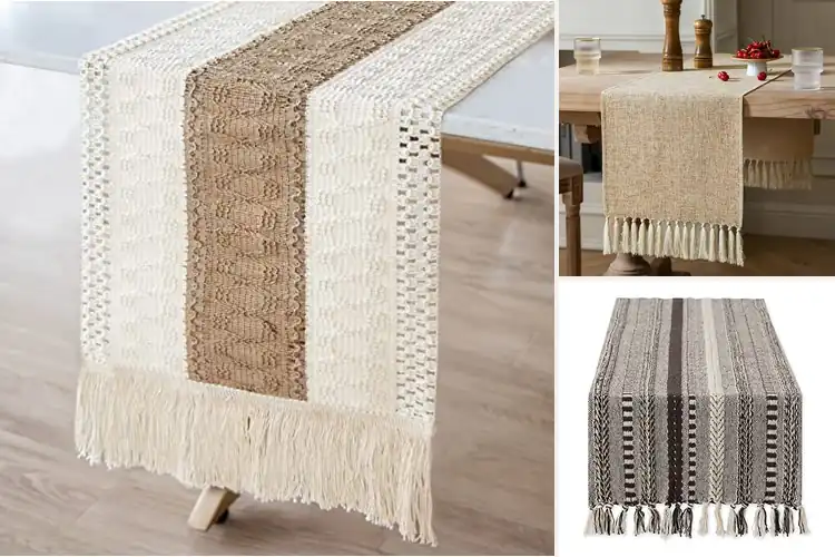 Detailed view of Best Boho Rustic Table Runner Style