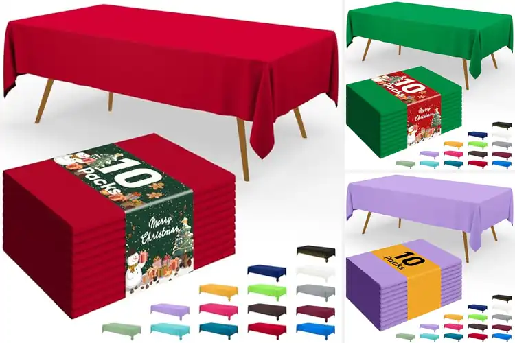 Detailed view of 10 Best Budget Friendly Disposable Table Cloths 10 Pack
