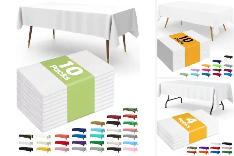 Detailed view of 10 Best Budget Friendly Disposable Tablecloth 10 Pack