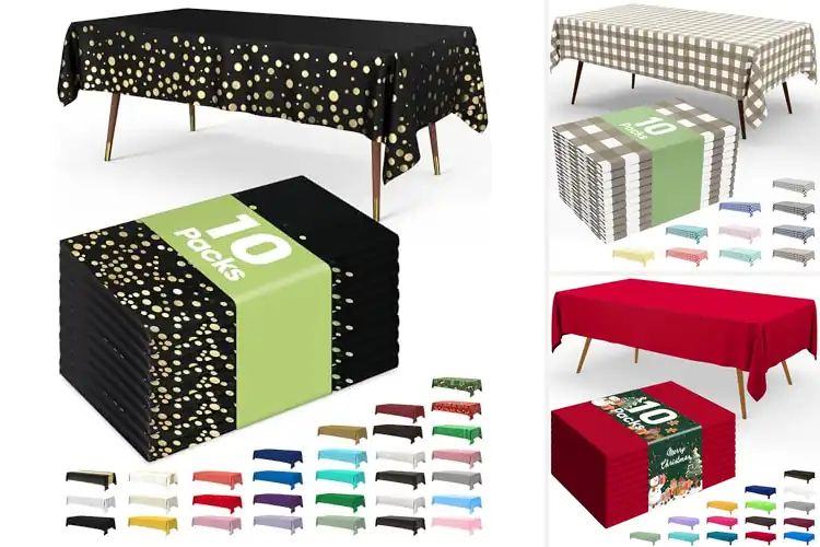 Detailed view of Best Budget Friendly Disposable Tablecloths 10 Pack