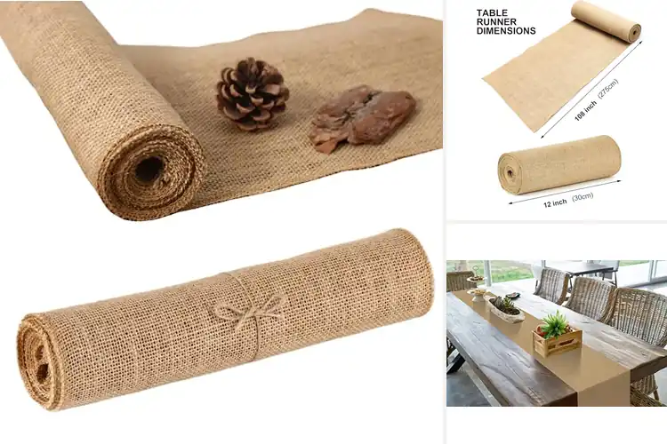 Detailed view of 10 Best Burlap Table Runners for Rustic Weddings and Parties