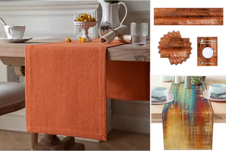 Detailed view of Best Burnt Orange Table Runner: Warm Up Your Table