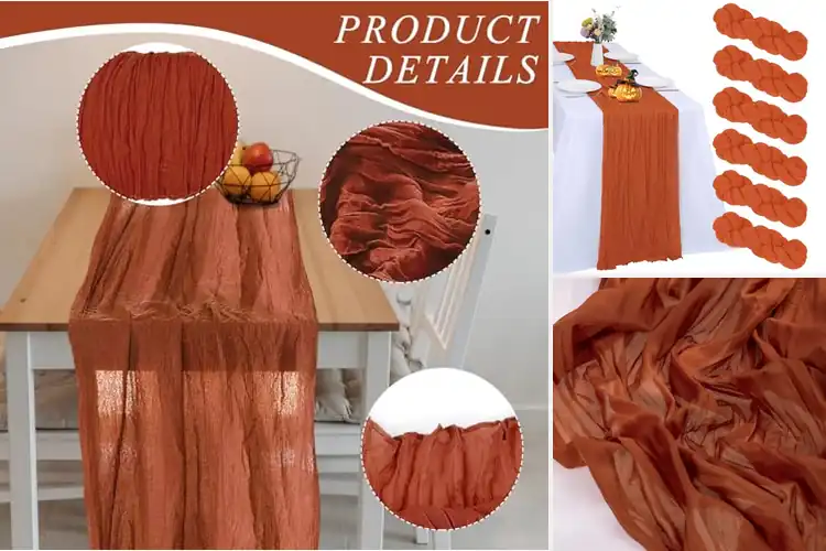 Detailed view of 10 Best Burnt Orange Table Runners: Stunning Choices