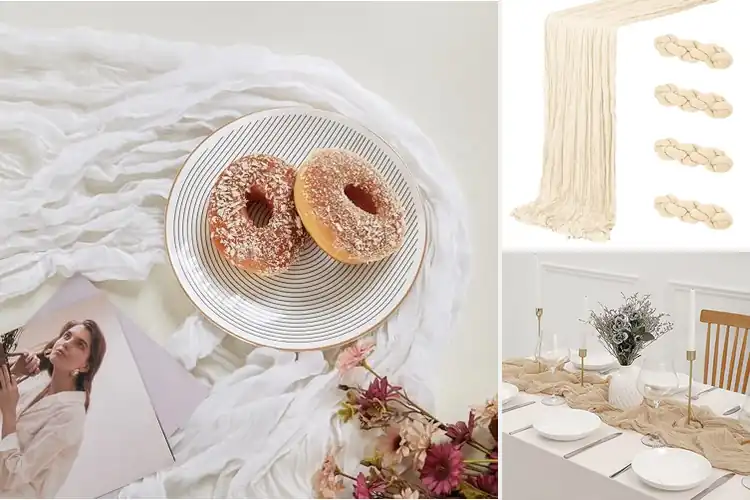 Detailed view of 10 Best Cheesecloth Table Runners to Elevate Your Decor