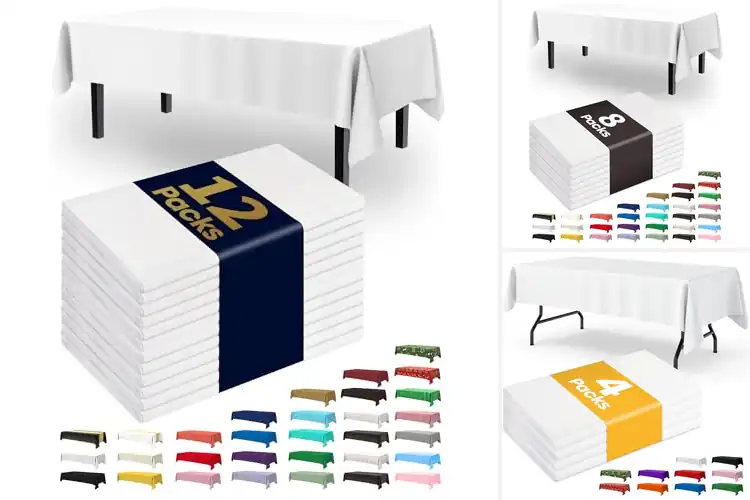 Detailed view of Best Color White Disposable Tablecloths
