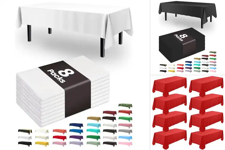 Detailed view of Best Cost-Effective Party Tablecloths 8 Pack