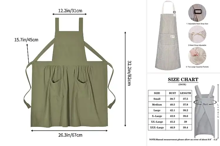 Detailed view of Best Cotton Linen Aprons