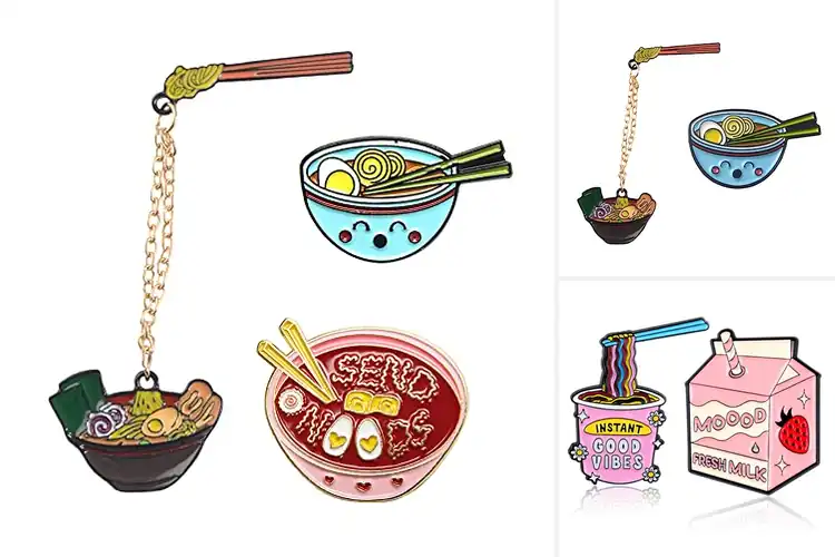 Detailed view of 10 Best Cute Noodle Brooch Pins to Elevate Your Style Today