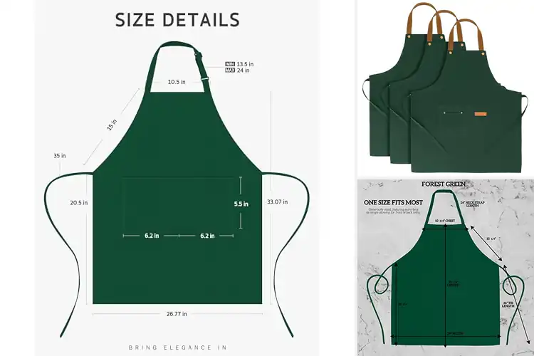 Detailed view of Best Dark Green Aprons