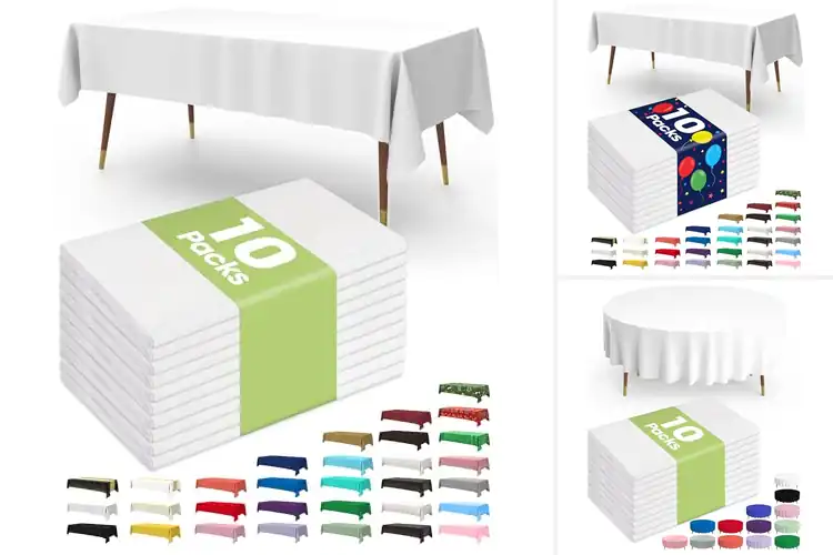 Detailed view of Best Disposable Tablecloths 10 Pack