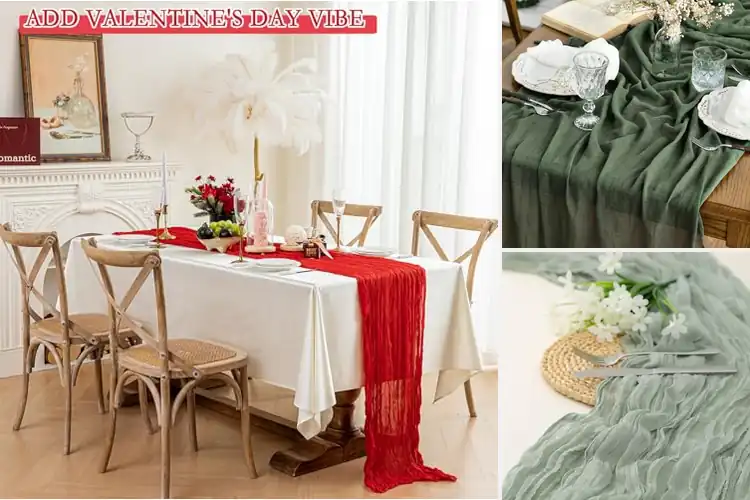 Detailed view of Best Durable Cheesecloth Table Runner