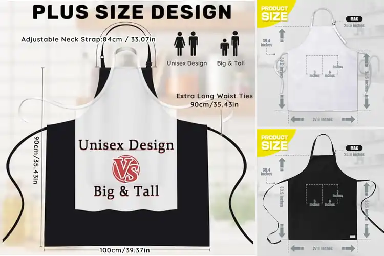 Detailed view of Best Extra Large Chef Aprons: Cook in Comfort & Style