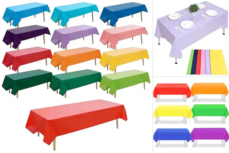 Detailed view of Best Festive Colors Disposable Tablecloths