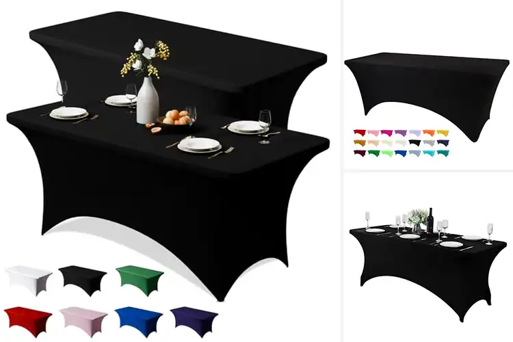 Detailed view of Best Fitting Stretch Tablecloths For 6 Foot Tables