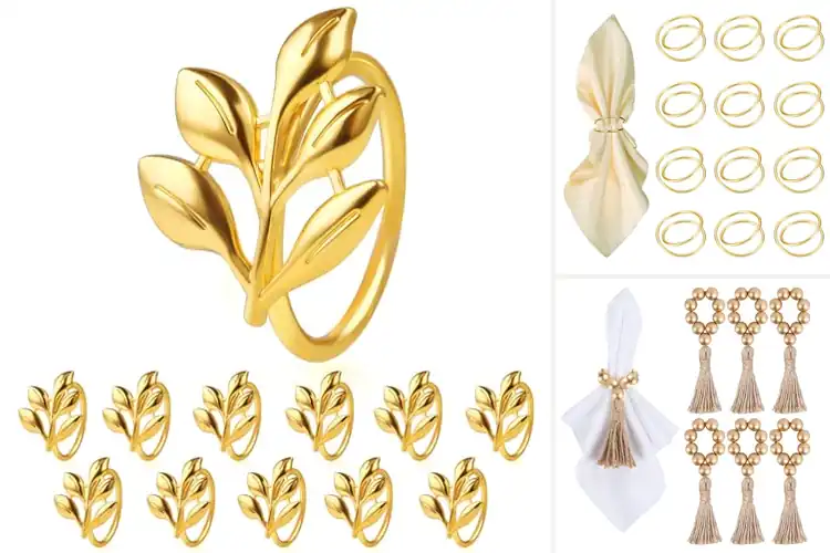 Detailed view of Best Gold Napkin Rings For Dining Tables