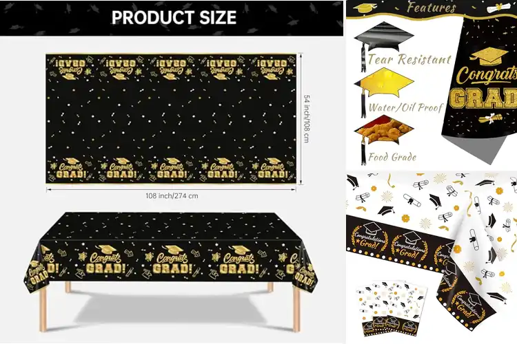 Detailed view of 10 Best Graduation Decoration Tablecloths for Stunning Parties