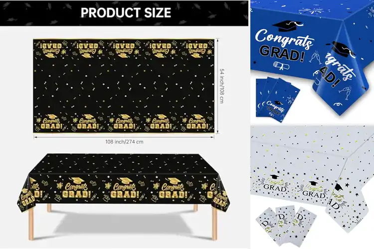 Detailed view of 10 Best Graduation Tablecloths for Easy Cleanup