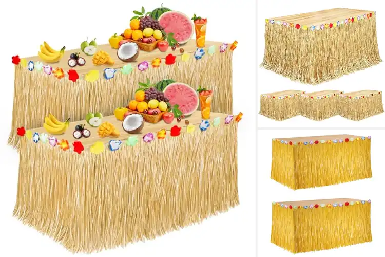 Detailed view of Best Grass Table Skirt With Adhesive Tapes