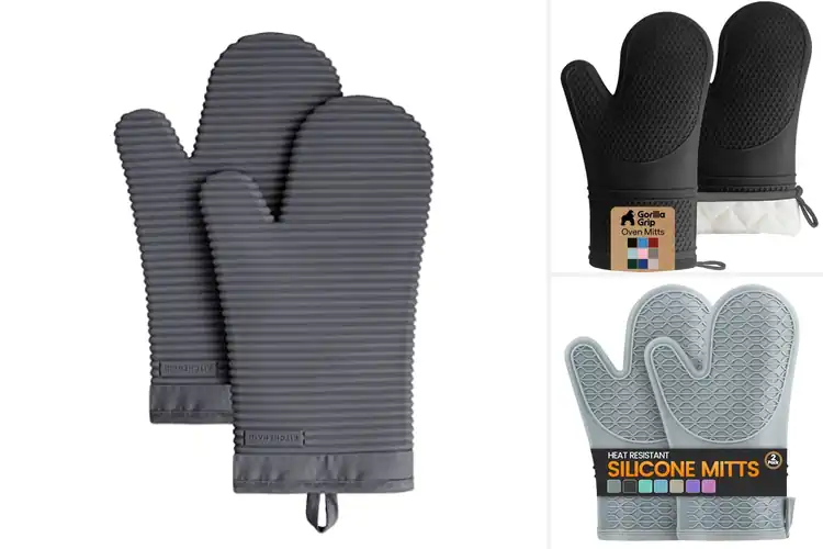 Detailed view of Best Insulated Oven Mitts With Cotton Cuff