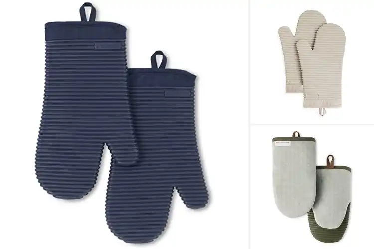 Detailed view of Best Non-Slip Ribbed Oven Mitts