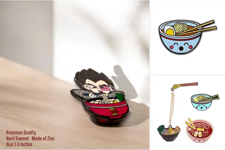 Detailed view of 10 Best Noodle Character Pins to Elevate Your Style Instantly