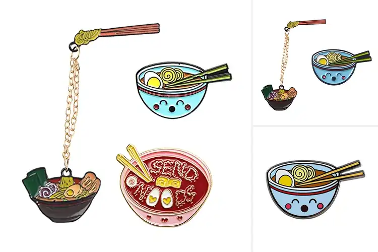 Detailed view of 10 Best Noodle Enamel Pins to Brighten Your Day