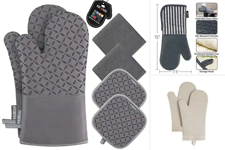 Detailed view of 10 Best Oven Mitts For Hot Kitchen Products And Equipment