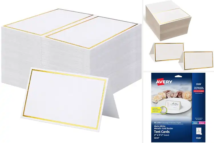 Detailed view of Best Place Cards With Gold Foil Border