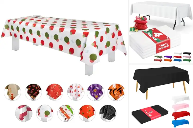 Detailed view of 3 Best Plastic Tablecloths for Holidays: Waterproof & Easy Clean
