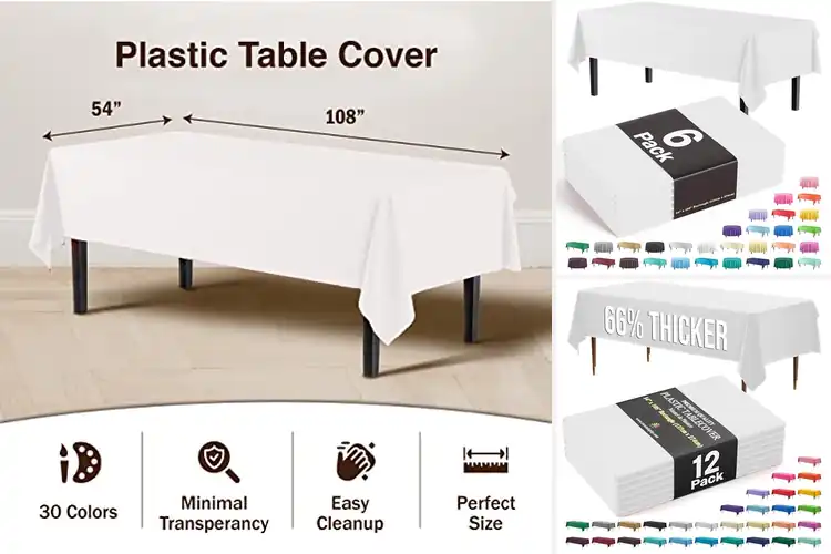 Detailed view of 10 Best Premium Plastic Table Covers for Events