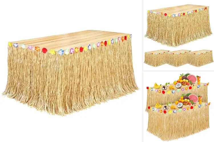 Detailed view of Best Reusable Hawaiian Table Skirts
