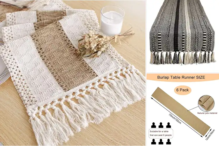 Detailed view of 10 Best Rustic Table Runners to Transform Your Dining Space