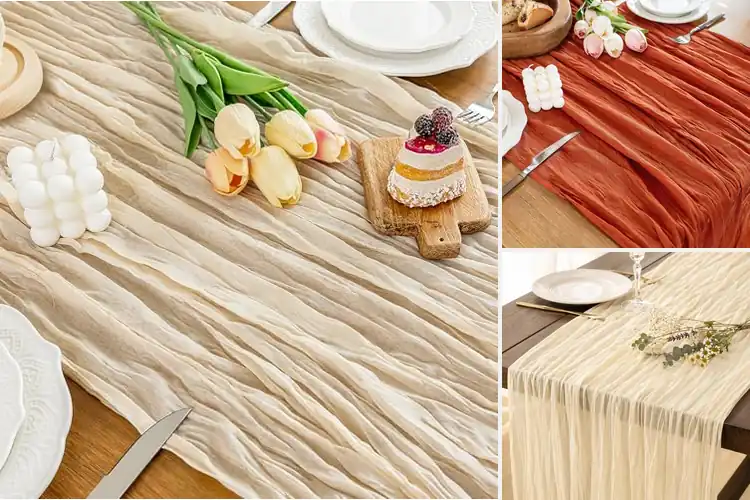 Detailed view of Best Rustic Texture Cheesecloth Runner