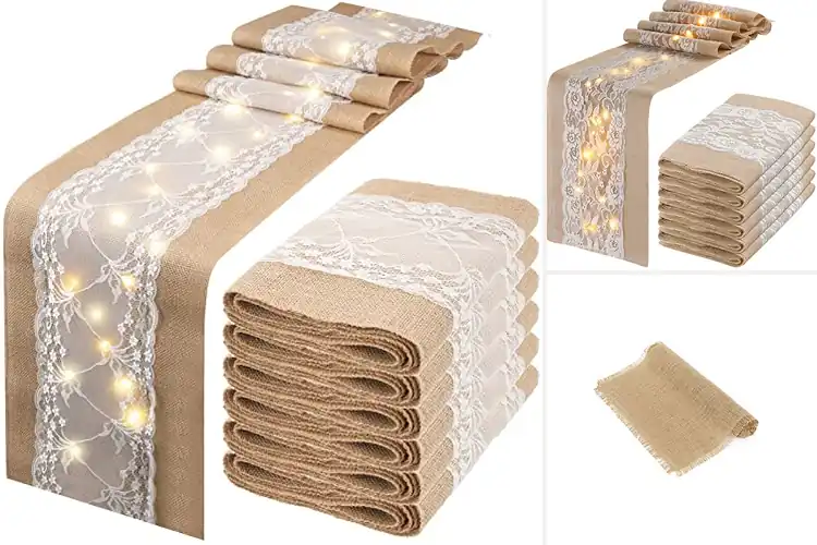 Detailed view of 5 Best Rustic Wedding Table Runners: Charm and Savings
