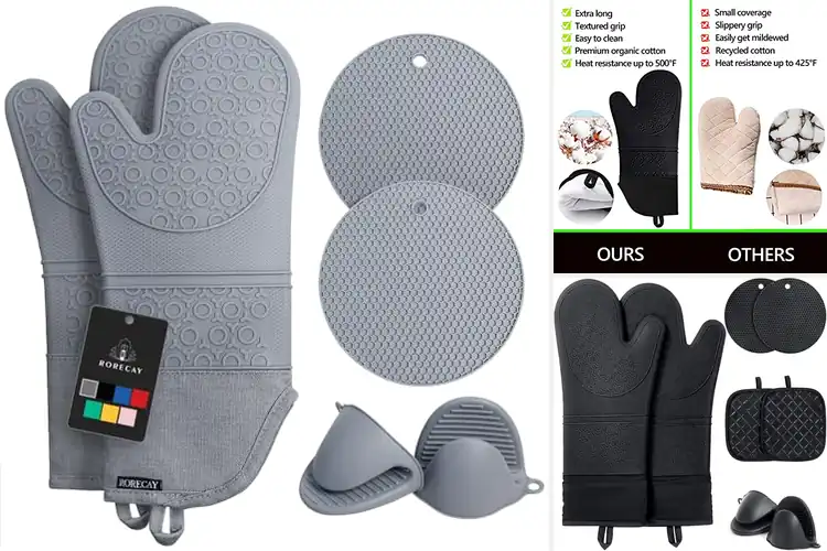 Detailed view of Best Silicone Oven Mitt Sets