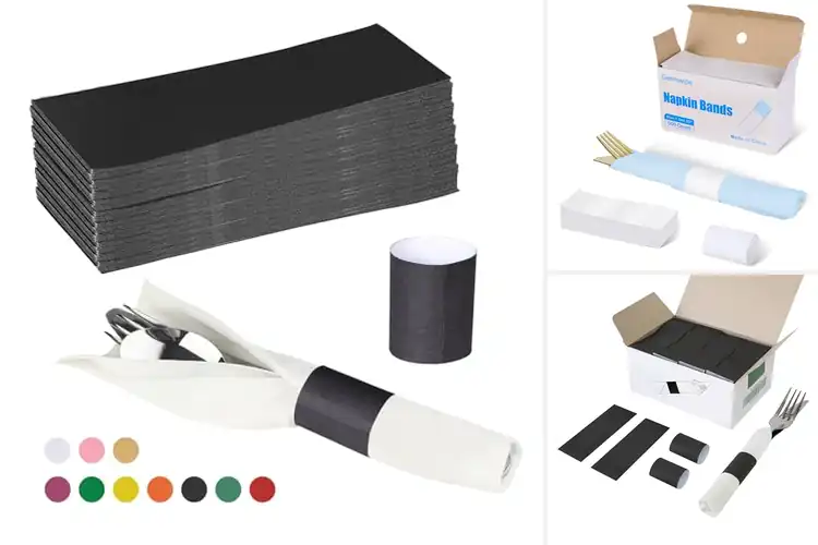Detailed view of Best Silverware Wrapping Napkin Bands