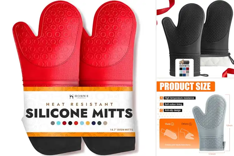 Detailed view of 10 Best Slip Resistant Silicone Mittens: Safer Cooking Grip