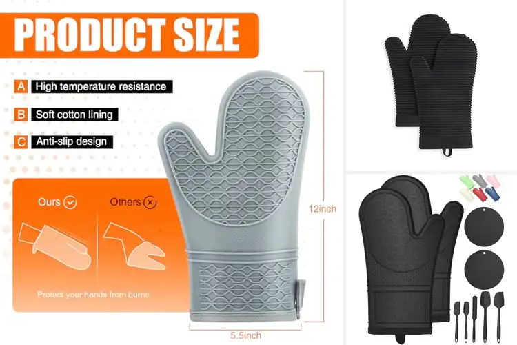 Detailed view of 10 Best Soft Silicone Mitts: Heatproof & Safe