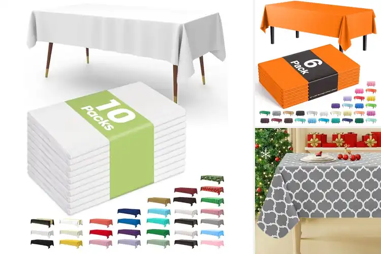 Detailed view of 10 Best Sturdy Plastic Tablecloths: Durable, Spill-Ready