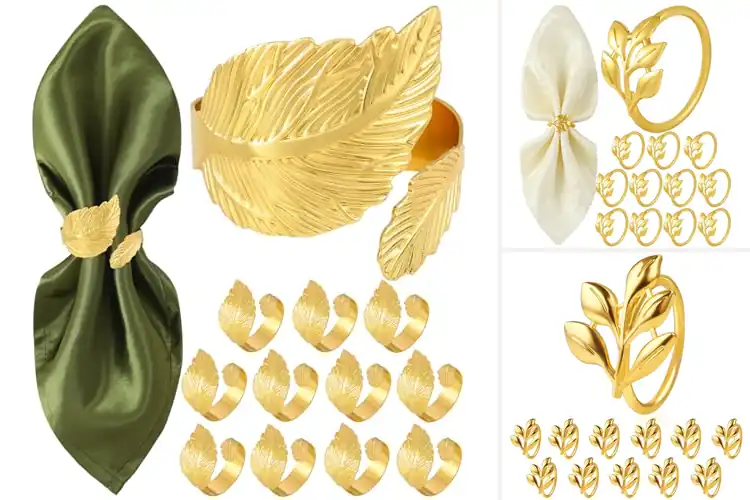 Detailed view of Best Table Decor Napkin Rings Gold